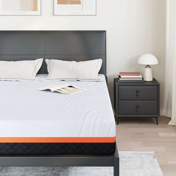 vidaXL Matratze Wei&szlig; und Grau 140 x 200 cm Jacquard-Stoff