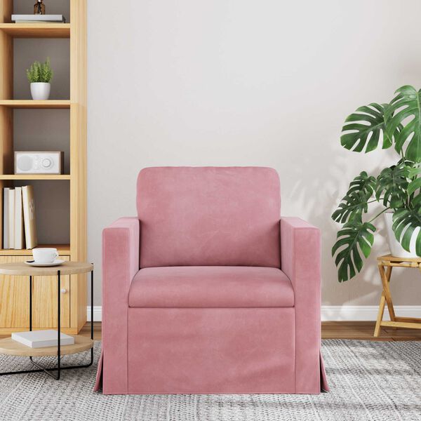 vidaXL Sofa Rosa Gesamtabmessungen: 78 x 78 x 80 cm (B x T x H) Samt