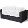 vidaXL 6-tlg. Garten-Lounge-Set mit Auflagen Poly Rattan Schwarz