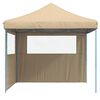 vidaXL Partyzelt Faltbar Pop-Up mit 2 Seitenteilen Beige