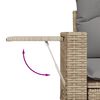 vidaXL 14-tlg. Garten-Sofagarnitur mit Kissen Beige Poly Rattan