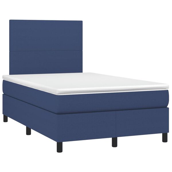 vidaXL Boxspringbett mit Matratze Blau 120x190 cm Stoff