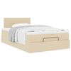 vidaXL Ottoman-Bett mit Matratze Creme 120x200 cm Stoff