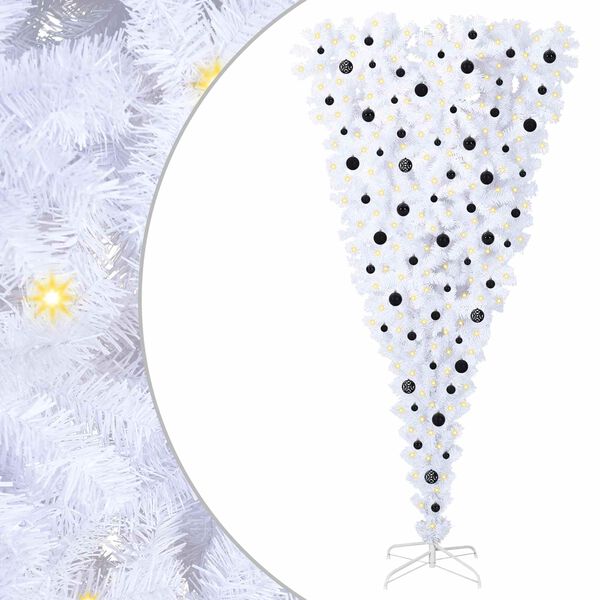 vidaXL K&uuml;nstlicher Weihnachtsbaum Wei&szlig; 240 cm PVC und Stahl