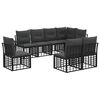 vidaXL Outdoor-Sofagarnitur 8 pcs Schwarz und Dunkelgrau Polyester