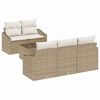 vidaXL Sofa Set 6 stk. Beige und Creme Poly-Rattan