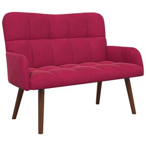 vidaXL 2-Sitzer Sofa Weinrot 115 x 61 x 87 cm Samt