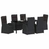 vidaXL Garten Essgruppe mit Kissen 7 pcs Schwarz Poly-Rattan