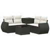 vidaXL Sofa Set 6 stk. Schwarz und Cremewei&szlig; Polyrattan und Stahl