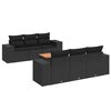 vidaXL 7-tlg. Garten-Sofagarnitur mit Kissen Schwarz Poly Rattan