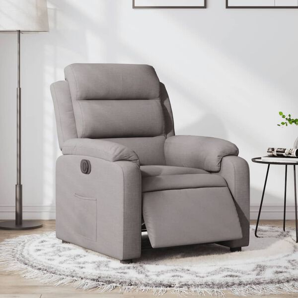 vidaXL Relaxsessel Elektrisch Taupe Stoff