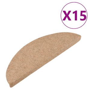 vidaXL Stufenmatten Selbstklebend 15 Stk. 56x17x3 cm Beige