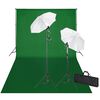 vidaXL Fotostudio-Set mit Gr&uuml;nem Hintergrund 600&times;300 & Leuchten