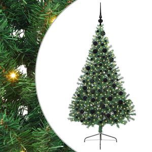 vidaXL K&uuml;nstlicher vorbeleuchteter Weihnachtsbaum Gr&uuml;n 180 cm PVC