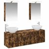 vidaXL Badezimmerschrank-Set 5 stk. Ger&auml;ucherte Eiche Holzwerkstoff