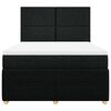 vidaXL Boxspringbett mit Matratze Schwarz 140x200 cm Stoff