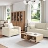 vidaXL Sofa 3 pcs Braun Leinenmischgewebe