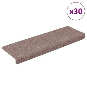 vidaXL Stufenmatten Selbstklebend 30 Stk. 65x21x4 cm Hellbraun Rechteckiger Rand