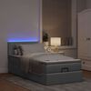 vidaXL Ottoman-Bett mit Matratze & LEDs Hellgrau 100x200 cm Stoff
