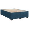 vidaXL Boxspringbett mit Matratze Blau 160x200 cm Samt