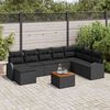 vidaXL Gartensofa-set mit Speicher 9 pcs Schwarz Poly-Rattan