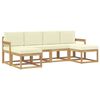 vidaXL Outdoor-Sofagarnitur 6 stk. 6-Sitzer Wei&szlig; und Creme Polyester