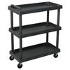vidaXL Werkstattwagen 3 Etagen Schwarz 75x37,5x92 cm PP