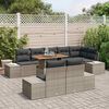 vidaXL Garten-Sofa-Set mit Speicher 9 pcs Grau Poly Rattan