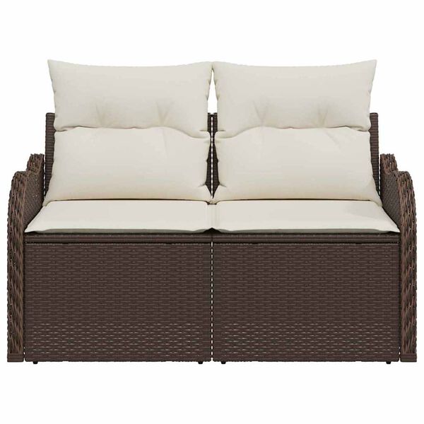 vidaXL Gartensofa Braun 121 x 62 x 69cm Poly-Rattan