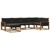 vidaXL Outdoor-Sofagarnitur 6 stk. Natur und Schwarz Massivholz Akazie