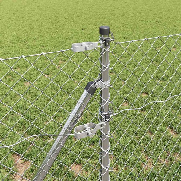 vidaXL Zaunpfosten Silber 10 x 0,8 m (40 x 40 mm Gitter) Stahl