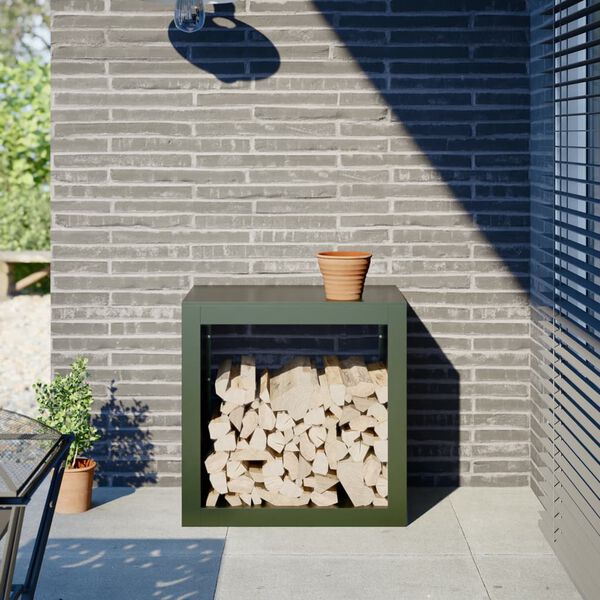 vidaXL Brennholzregal Gr&uuml;n 60x40x60 cm Stahl
