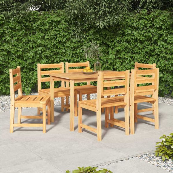 vidaXL 7-tlg. Garten-Essgruppe Massivholz Teak