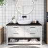 vidaXL Waschtischplatte Dunkelbraun 100x30x(2-4)cm Massivholz
