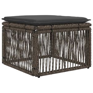vidaXL Fu&szlig;hocker Grau Poly-Rattan