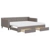 vidaXL Tagesbett Ausziehbar mit Schubladen Taupe 90x200 cm Stoff
