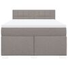 vidaXL Boxspringbett mit Matratze Taupe 140x200 cm Stoff