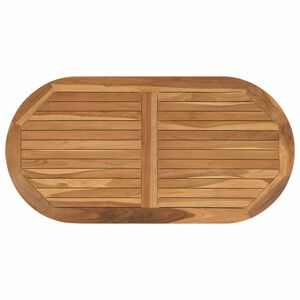 vidaXL Tischplatte Oval Massives Teakholz Natur
