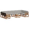 vidaXL Outdoor-Sofagarnitur mit Kissen 11 pcs Nat&uuml;rlich und Hellgrau
