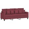 vidaXL 3-Sitzer-Sofa mit Hocker Weinrot 180 cm Stoff
