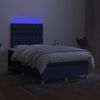 vidaXL Boxspringbett mit Matratze & LED Blau 120x190 cm Stoff