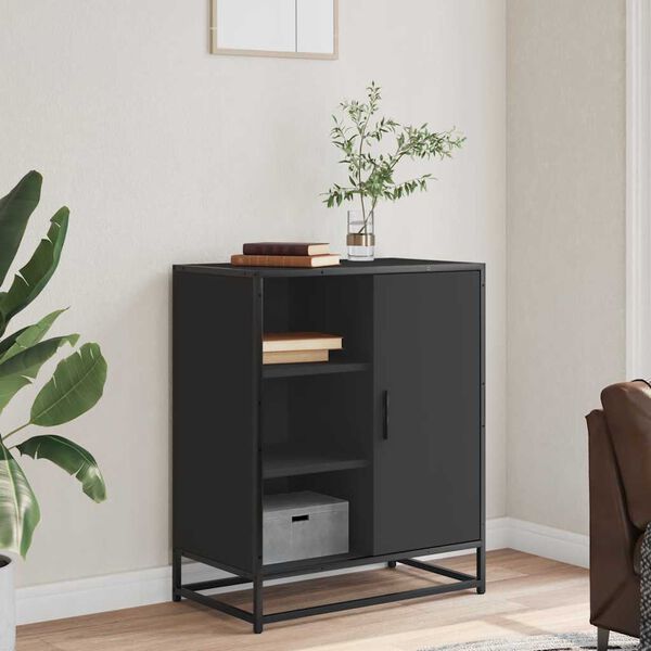 vidaXL Sideboard Schwarz 62x35x76 cm Holzwerkstoff