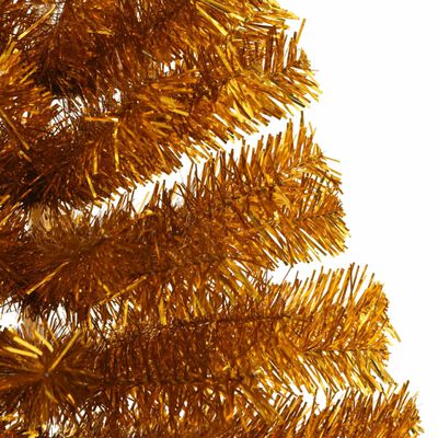 vidaXL Künstlicher Halb-Weihnachtsbaum mit Ständer Gold 120 cm PET