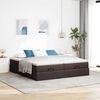 vidaXL Ottoman-Bett mit Matratzen Dunkelbraun 160x200 cm Stoff