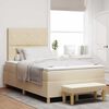vidaXL Boxspringbett mit Matratze Creme 120 x 200 cm Stoff
