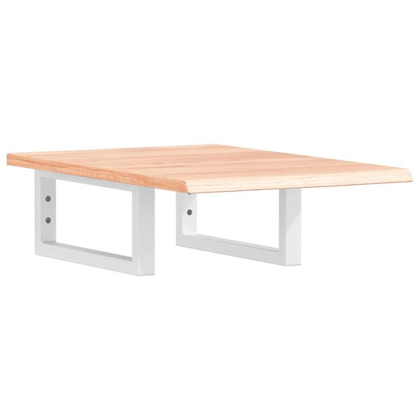 vidaXL Waschtischplatte mit Halterung Stahl und Massivholz Eiche