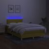 vidaXL Boxspringbett mit Matratze & LED Gr&uuml;n 120x200 cm Stoff