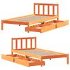 vidaXL Massivholzbett ohne Matratze Wachsbraun 100x200 Kiefernholz