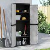vidaXL Gartenschrank Grau und Schwarz 65x37x165 cm PP