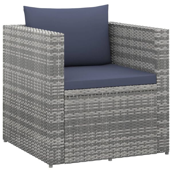 vidaXL 4-tlg. Garten-Lounge-Set Poly Rattan Grau und Anthrazit